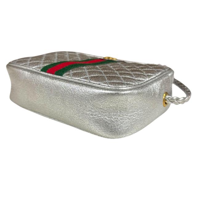 グッチ キルティング ミニショルダーバッグ GG マーモント ショルダーバッグ 536441 シルバー レディース GUCCI 中古 R&Kリサイクルキング_5
