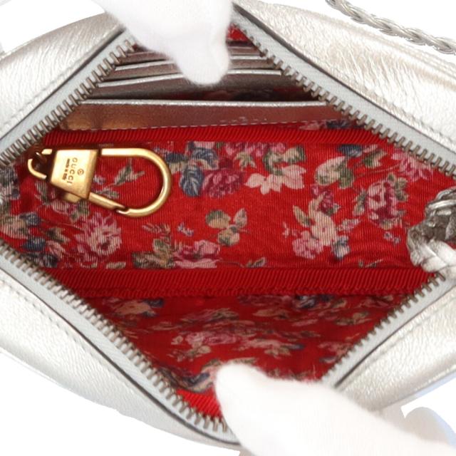 グッチ キルティング ミニショルダーバッグ GG マーモント ショルダーバッグ 536441 シルバー レディース GUCCI 中古 R&Kリサイクルキング_6