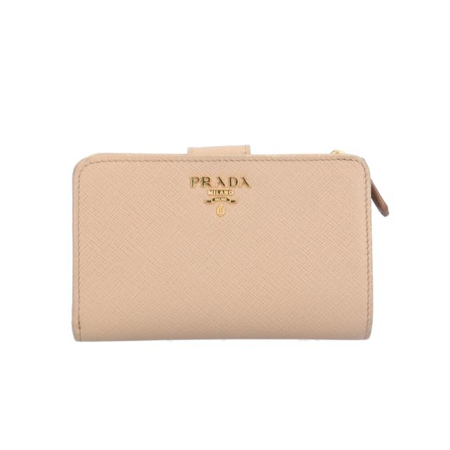 【正規品】PRADA プラダ 二つ折り財布 サフィアーノレザー ベージュ プラダ サフィアーノ 二つ折り財布 レザー 1ML225 レディース PRADA