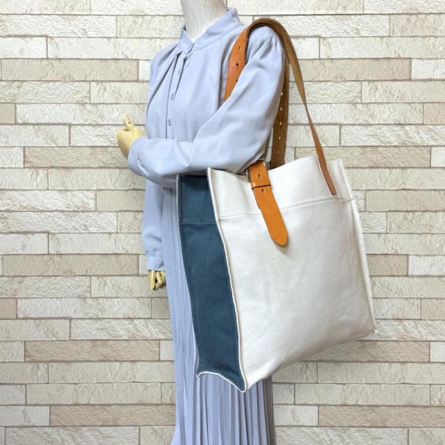 エルメス ショッピング トート エトリヴィエール ショルダーバッグ キャンバス ホワイト ユニセックス HERMES 中古 R&Kリサイクルキング_1