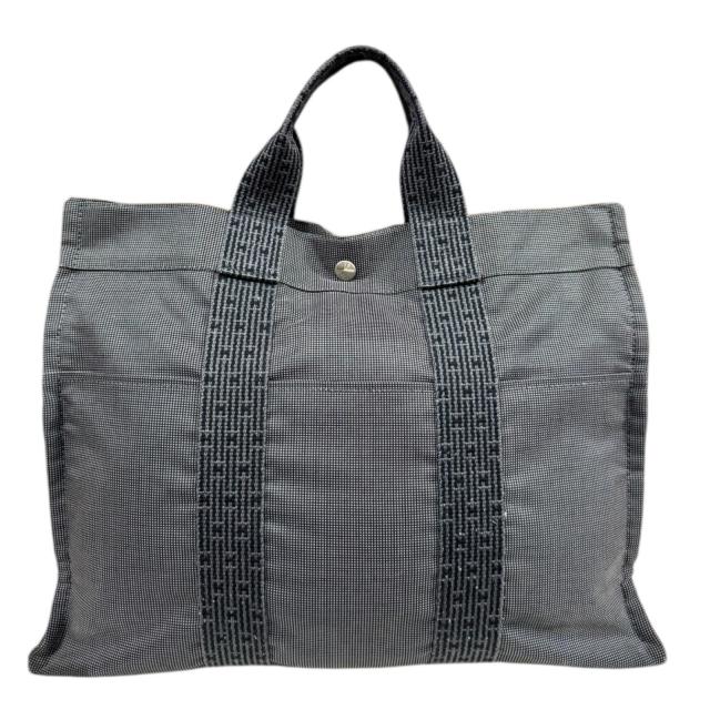 エルメス トートＭＭ エールライン トートバッグ キャンバス グレー レディース HERMES  中古 R&amp;Kリサイクルキング
