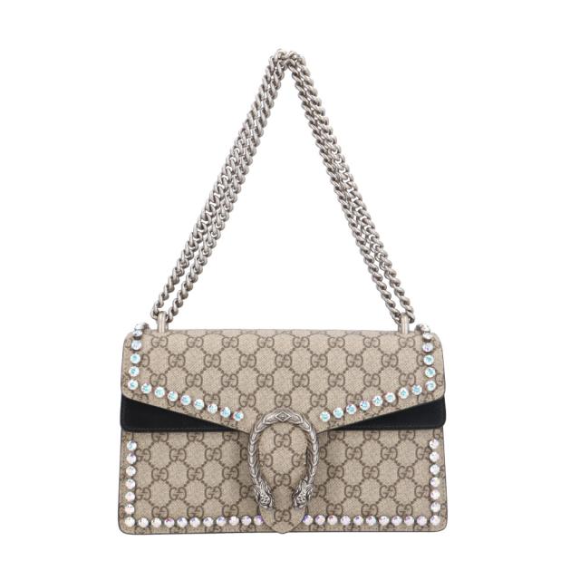 グッチ ラインストーン ディオニュソス GGスプリーム ショルダーバッグ GGスプリームキャンバス 400249 ベージュ レディース GUCCI  中古 R&amp;Kリサイクルキング
