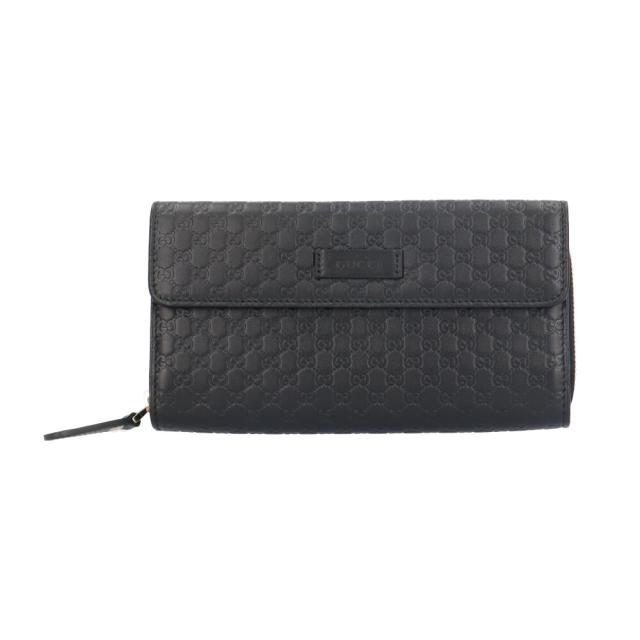グッチ マイクログッチシマ 長財布 レザー 449364 ユニセックス GUCCI  中古 R&amp;Kリサイクルキング
