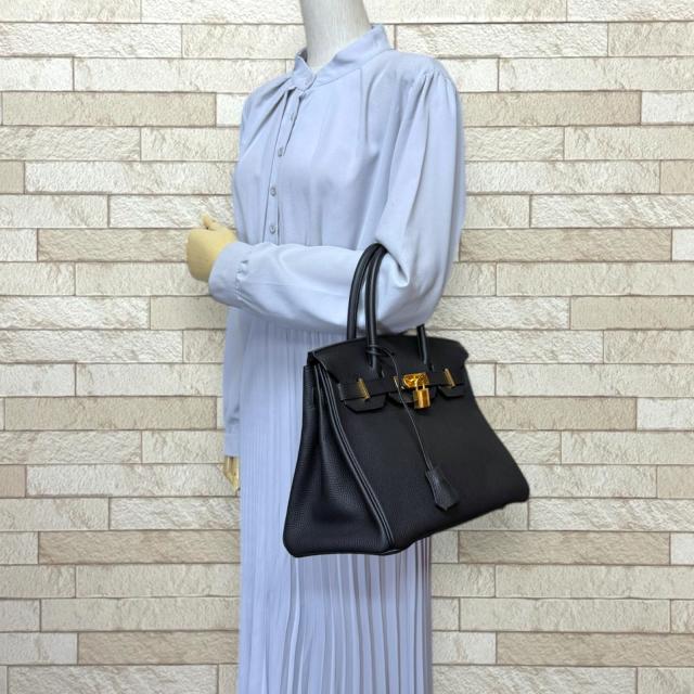 エルメス バーキン30 ハンドバッグ トゴ ブラック レディース HERMES  中古 R&amp;Kリサイクルキング_1