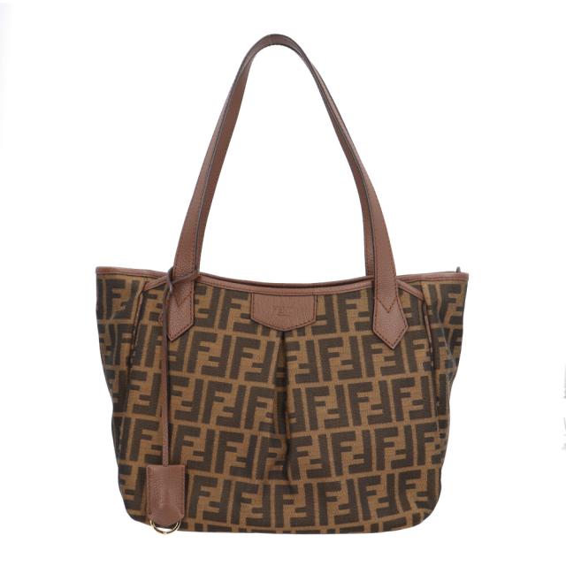 フェンディ ズッカ トートバッグ キャンバス 8BH268 ブラウン ユニセックス FENDI  中古 R&amp;Kリサイクルキング