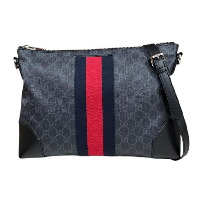 グッチ GGスプリーム シェリー酒生産ライン ショルダーバッグ GGスプリームキャンバス 474139 黒いこと メンズ GUCCI  中古 R&K再利用第一人者