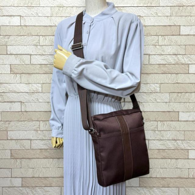 エルメス バンドリエールMM アカプルコ ショルダーバッグ トワルシェブロン ブラウン レディース HERMES 中古 R&Kリサイクルキング_1