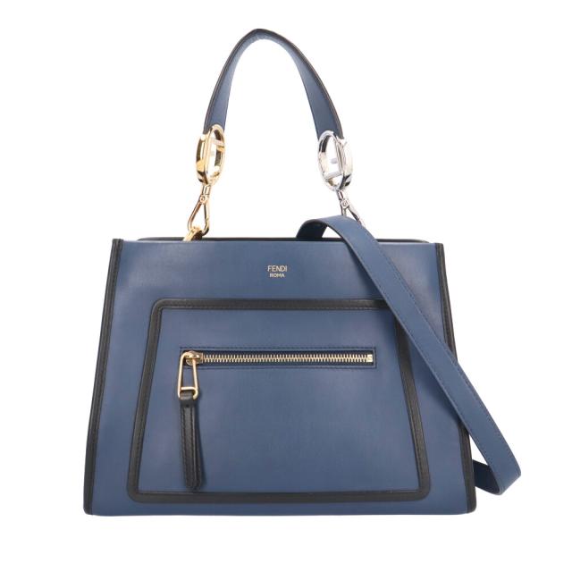 フェンディ ラナウェイ スモール ショルダーバッグ なめし革 8BH344 米国海軍 レディース FENDI  中古 R&K再利用第一人者