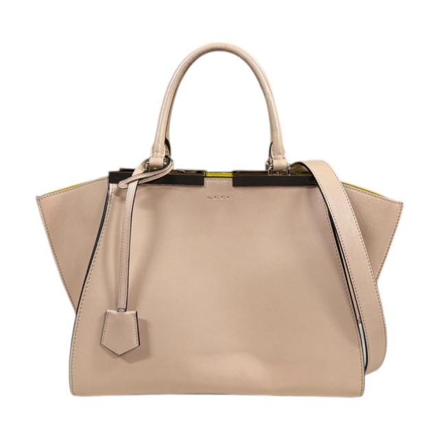 フェンディ トロワジュール ショルダーバッグ レザー 8BH279 ベージュ レディース FENDI 中古 R&Kリサイクルキング