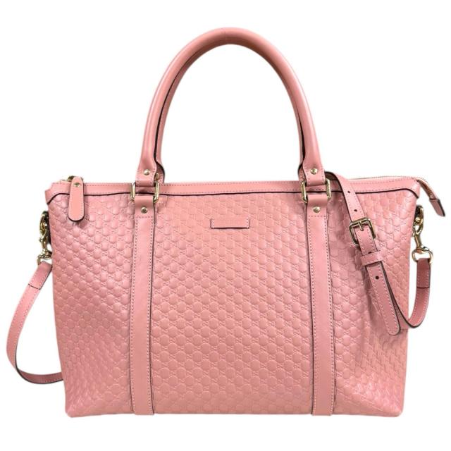 グッチ マイクログッチシマ ショルダーバッグ レザー 449655 ピンク レディース GUCCI 中古 R&Kリサイクルキング