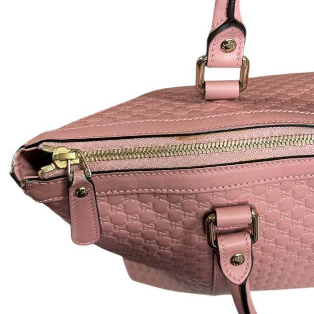 グッチ マイクログッチシマ ショルダーバッグ レザー 449655 ピンク レディース GUCCI 中古 R&Kリサイクルキング_10