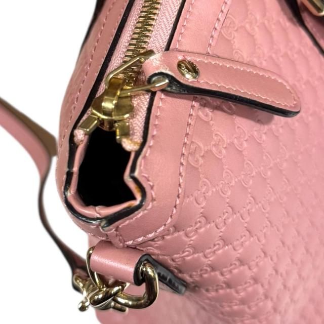 グッチ マイクログッチシマ ショルダーバッグ レザー 449655 ピンク レディース GUCCI 中古 R&Kリサイクルキング_16