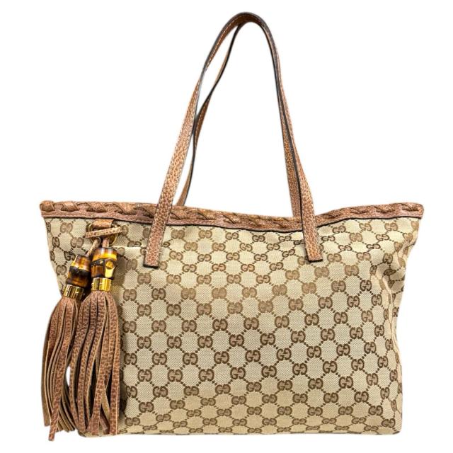 グッチ トートバッグ GGキャンバス 218780 ブラウン レディース GUCCI 中古 R&Kリサイクルキング