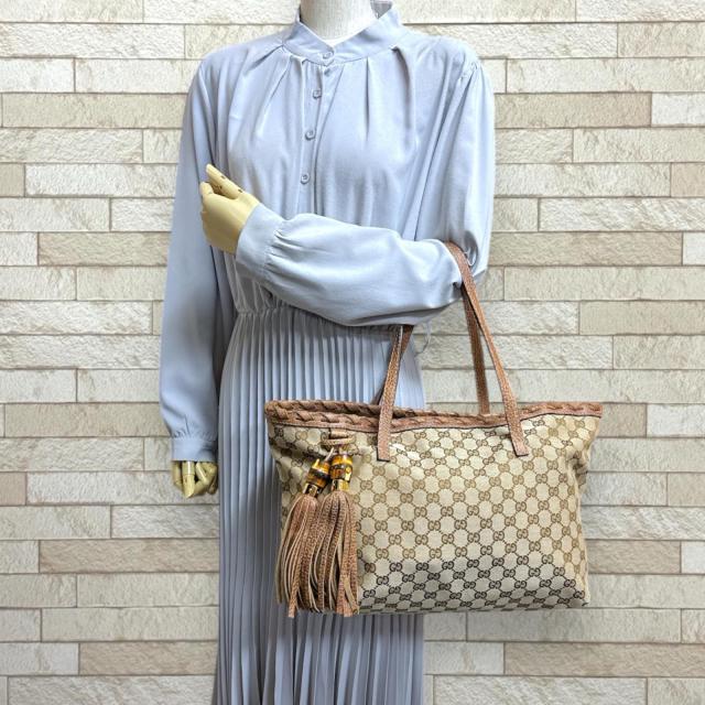 グッチ トートバッグ GGキャンバス 218780 ブラウン レディース GUCCI 中古 R&Kリサイクルキング_1
