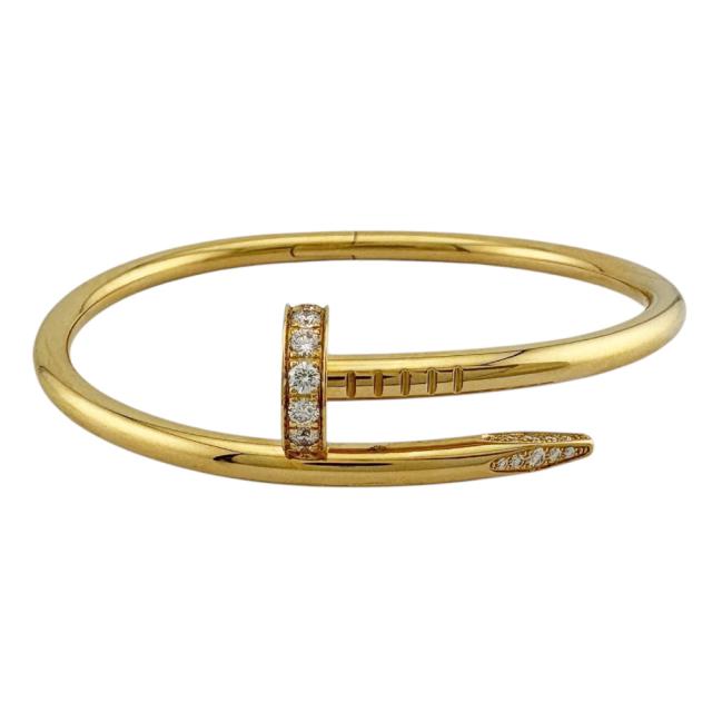 カルティエ ジュストアンクル バングル 18金 K18イエローゴールド ダイヤモンド レディース CARTIER  中古 R&amp;Kリサイクルキング