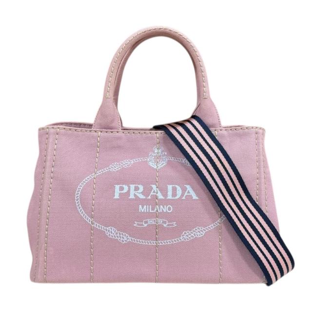 プラダ カナパトートSS ショルダーバッグ キャンバス 1BG439 ピンク レディース PRADA 中古 R&Kリサイクルキング