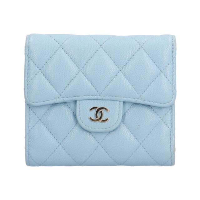 シャネル クラシックスモールフラップウォレット マトラッセ 三つ折り財布 キャビアスキン AP0231 レディース CHANEL 中古 R&Kリサイクルキング