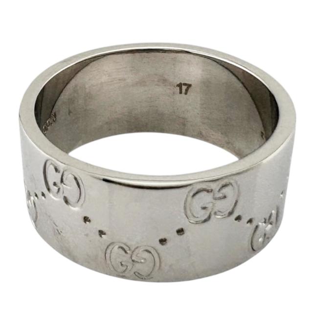グッチ アイコン ワイド リング 指輪 16号 18金 K18ホワイトゴールド ユニセックス GUCCI  中古 R&amp;Kリサイクルキング_4