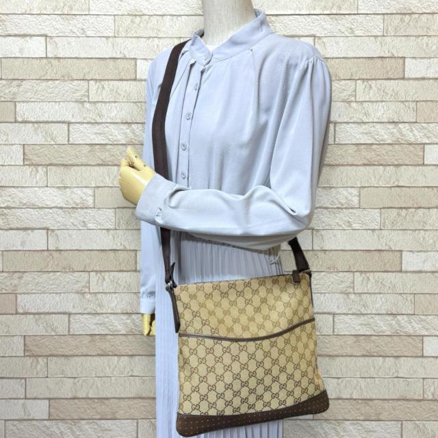 グッチ GGキャンバス ショルダーバッグ GGキャンバス 145857 ブラウン レディース GUCCI 中古 R&Kリサイクルキング_1