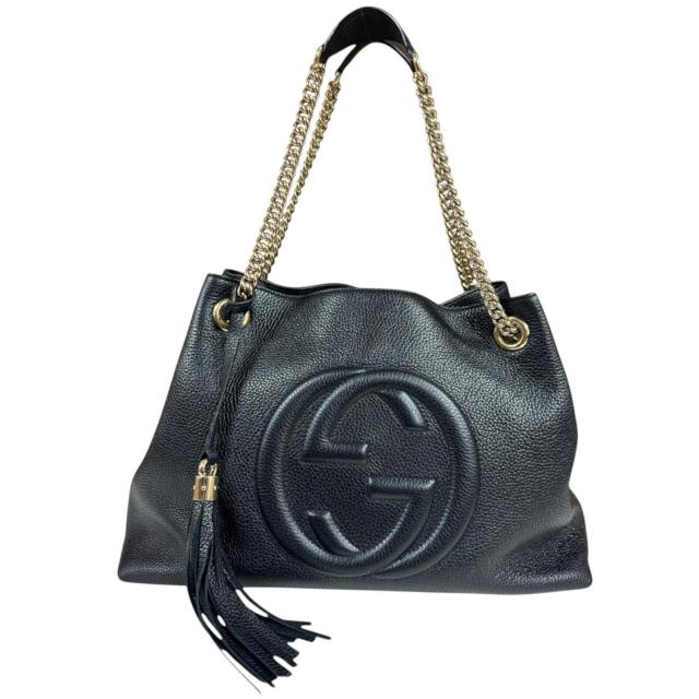 グッチ ソーホー ショルダーバッグ レザー 536196 ブラック レディース GUCCI 中古 R&Kリサイクルキング