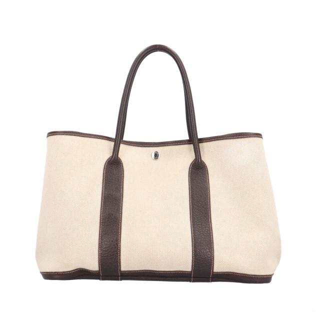 エルメス ガーデンパーティPM トートバッグ トワルアッシュ ベージュ レディース HERMES 中古 R&Kリサイクルキング