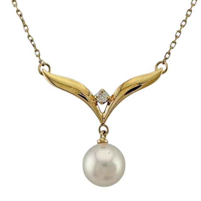 ミキモト 首飾り 18金 K18黄色ゴールド 金剛石 レディース MIKIMOTO  中古 R&K再利用第一人者