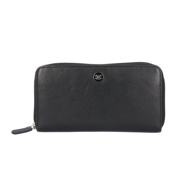 シャネル ココボタン 長財布 レザー レディース CHANEL 中古 R&Kリサイクルキング