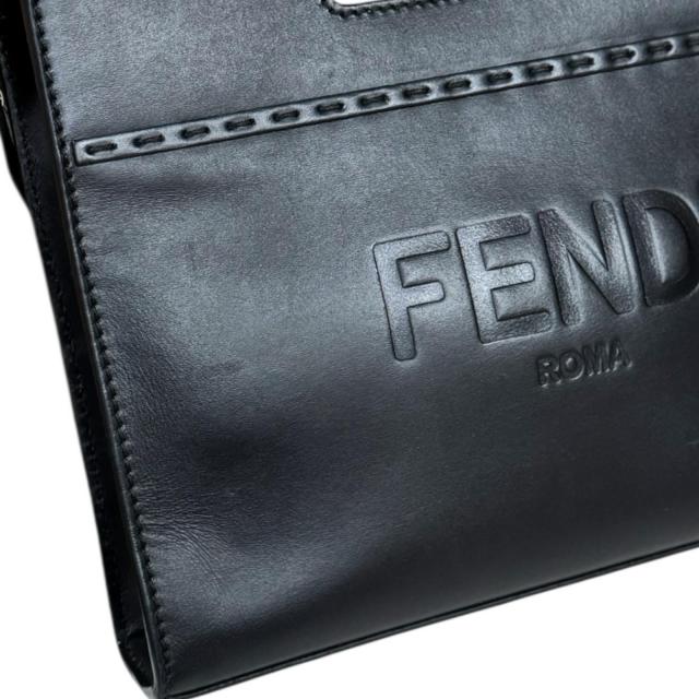 フェンディ ショッパー スモール ショルダーバッグ なめし革 7VA547 黒いこと メンズ FENDI  中古 R&amp;K再利用第一人者