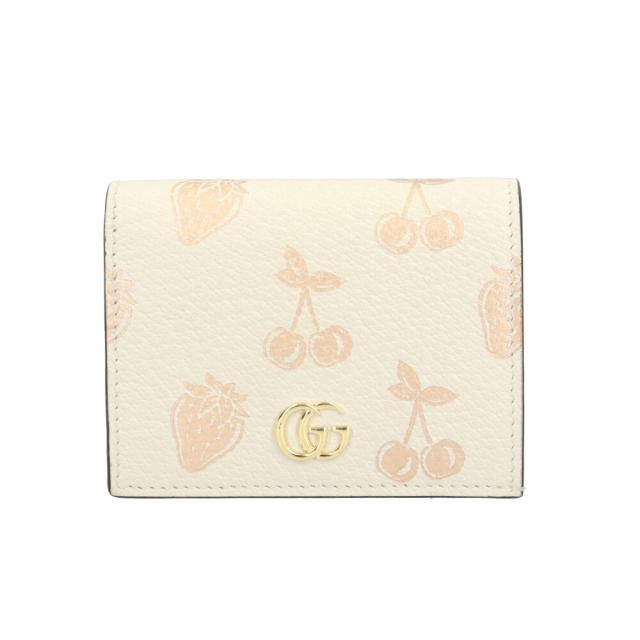 グッチ フルーツプリント ダブルG スモールウォレット GGマーモント 二