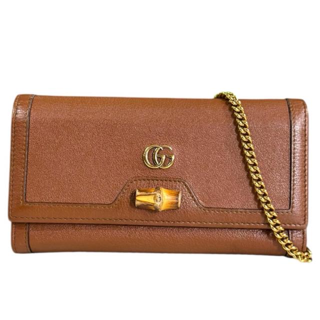 グッチ バンブー ショルダーバッグ レザー 658243 ブラウン レディース GUCCI 中古 R&Kリサイクルキング