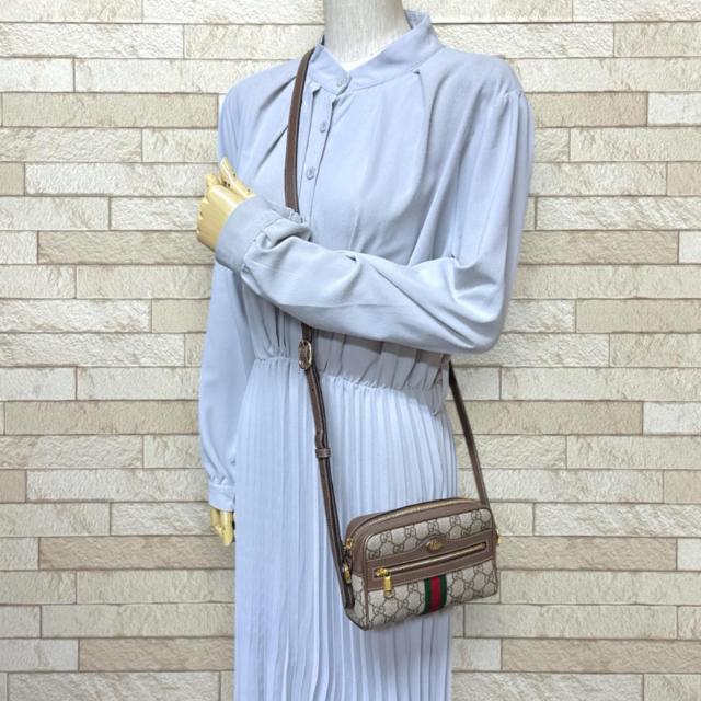 グッチ ミニバッグ オフィディア ショルダーバッグ GGスプリームキャンバス 517350 ベージュ レディース GUCCI 中古 R&Kリサイクルキング_1