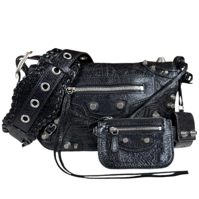 バレンシアガ ル・カゴール フラップバッグ  ショルダーバッグ ブラック ユニセックス BALENCIAGA  中古 R&amp;Kリサイクルキング