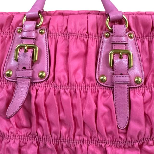 プラダ ギャザー ショルダーバッグ ナイロン BN2346 ピンク レディース PRADA 中古 R&Kリサイクルキング_11