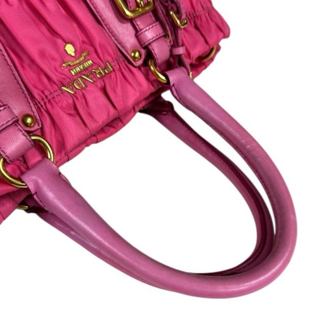 プラダ ギャザー ショルダーバッグ ナイロン BN2346 ピンク レディース PRADA 中古 R&Kリサイクルキング_13