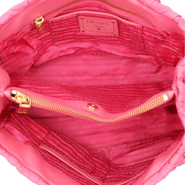 プラダ ギャザー ショルダーバッグ ナイロン BN2346 ピンク レディース PRADA 中古 R&Kリサイクルキング_6