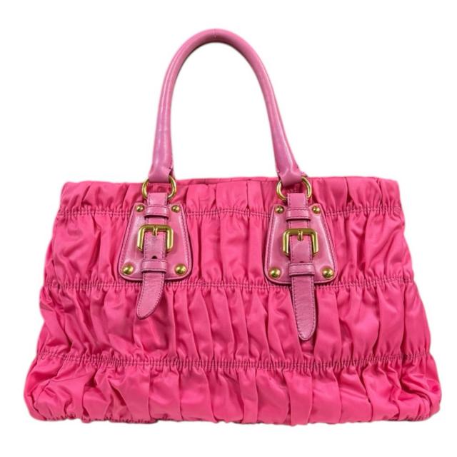 プラダ ギャザー ショルダーバッグ ナイロン BN2346 ピンク レディース PRADA 中古 R&Kリサイクルキング_2