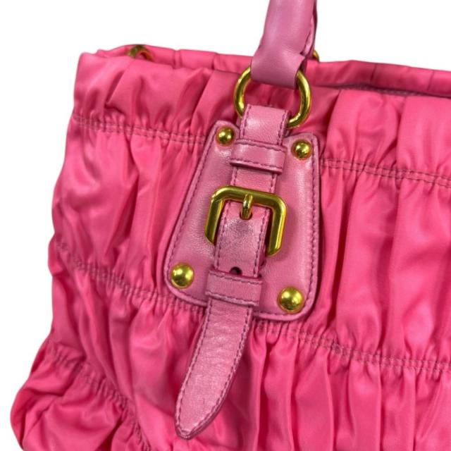 プラダ ギャザー ショルダーバッグ ナイロン BN2346 ピンク レディース PRADA 中古 R&Kリサイクルキング_9