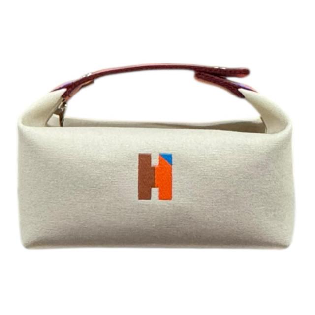 エルメス ブリッドアブラックPM ハンドバッグ コットン ホワイト レディース HERMES 中古 R&Kリサイクルキング