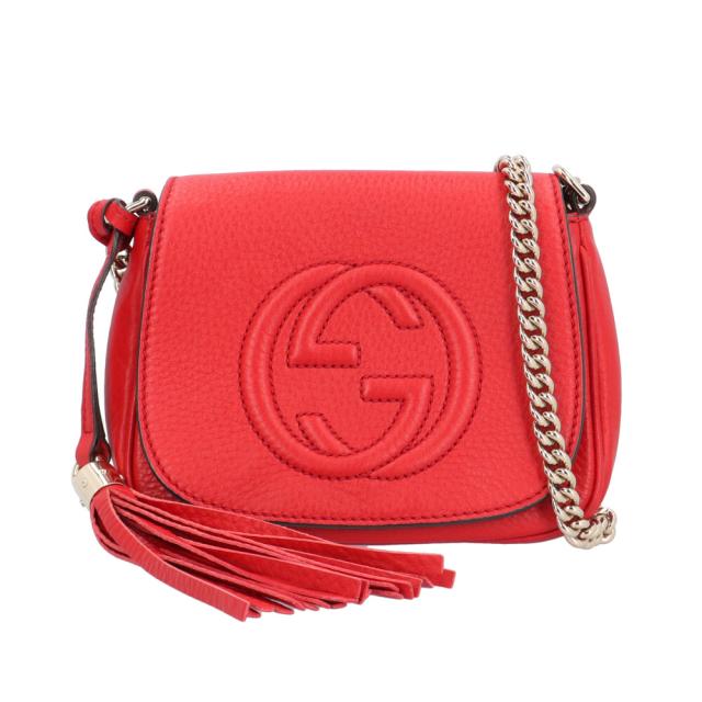 グッチ スモール ソーホー ショルダーバッグ なめし革 323190 赤いこと レディース GUCCI  中古 R&K再利用第一人者