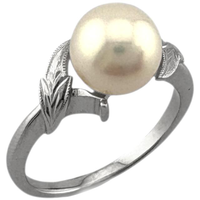 ミキモト リング 指輪 10.5号 18金 K18ホワイトゴールド パール レディース MIKIMOTO 中古 R&Kリサイクルキング