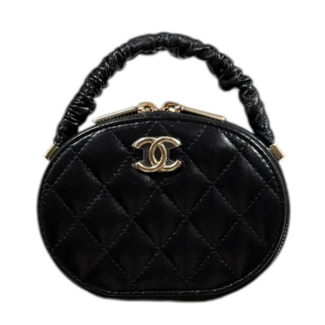シャネル バニティバッグ マトラッセ ハンドバッグ レザー ブラック レディース CHANEL  中古 R&amp;Kリサイクルキング