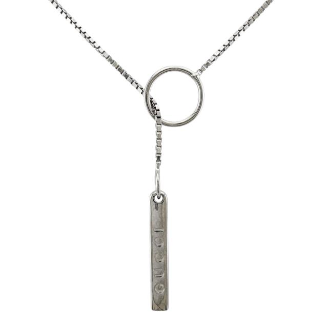 グッチ ラリアット ネックレス 18金 K18ホワイトゴールド レディース GUCCI  中古 R&amp;Kリサイクルキング