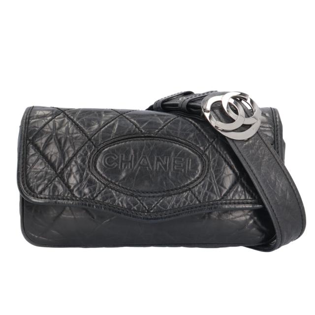 シャネル ココマーク ショルダーバッグ レザー ブラック レディース CHANEL  中古 R&amp;Kリサイクルキング