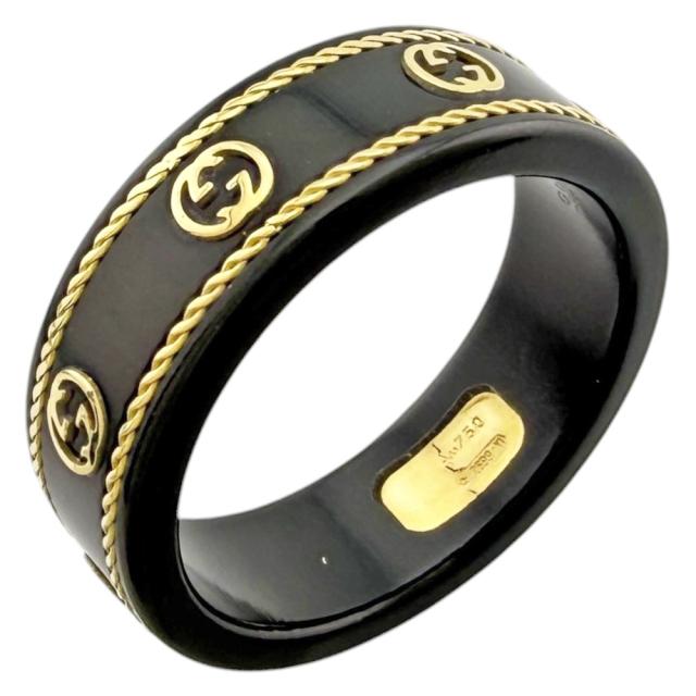 グッチ アイコン インターロッキング リング 指輪 17号 セラミック ユニセックス GUCCI 中古 R&Kリサイクルキング
