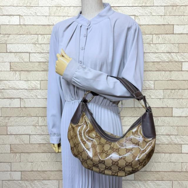 グッチ GGクリスタル ショルダーバッグ PVCコーティングキャンバス 257297 ベージュ レディース GUCCI 中古 R&Kリサイクルキング_1