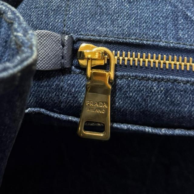 プラダ カナパトートM ショルダーバッグ デニム ブルー レディース PRADA 中古 R&Kリサイクルキング_12