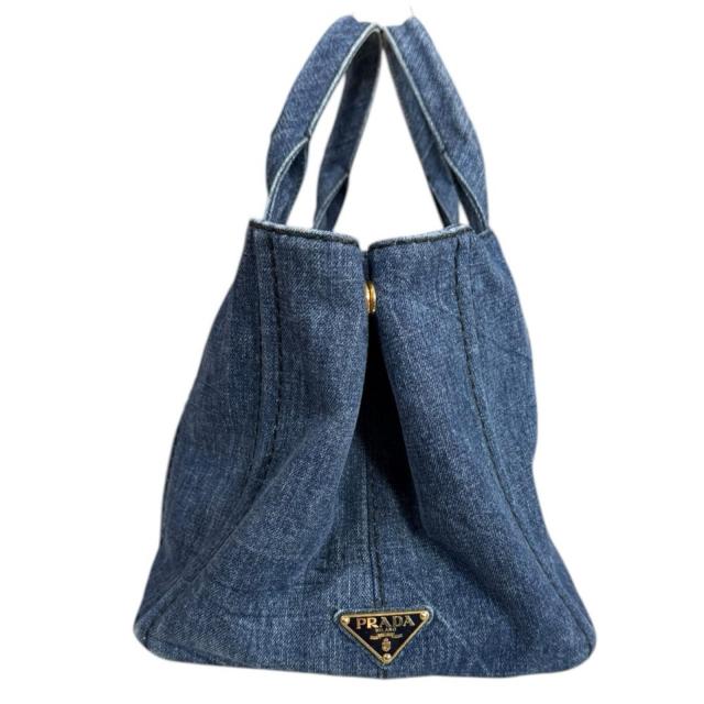 プラダ カナパトートM ショルダーバッグ デニム ブルー レディース PRADA 中古 R&Kリサイクルキング_3