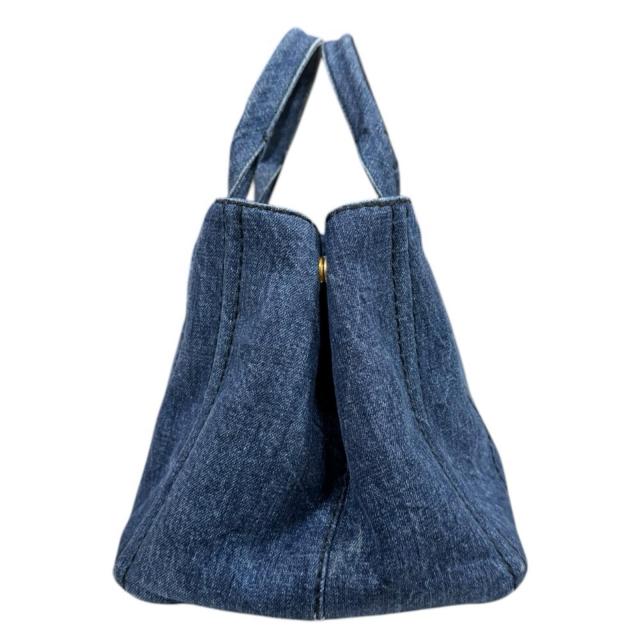 プラダ カナパトートM ショルダーバッグ デニム ブルー レディース PRADA 中古 R&Kリサイクルキング_4