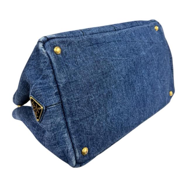 プラダ カナパトートM ショルダーバッグ デニム ブルー レディース PRADA 中古 R&Kリサイクルキング_5