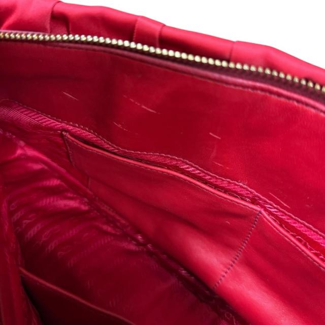 プラダ ギャザー ショルダーバッグ ナイロン BN1407 レッド レディース PRADA 中古 R&Kリサイクルキング_7